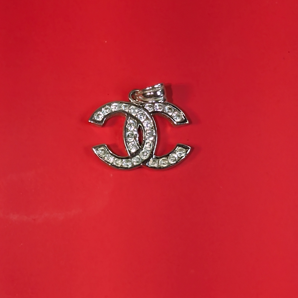 Chanel Necklace Pendant CHANEL  CC Rhinestone Sterling Silver 925